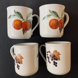 ROYAL WORCESTER "Evesham" Set of 4 Mugs NWOT